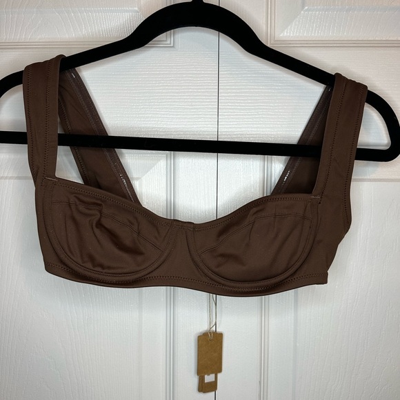 SKIMS Shaping Swim Unlined Underwire Bikini Top Cocoa sz. XXS & 4X - Picture 2 of 7